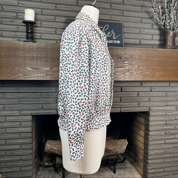 Lilli Anne Collections vintage tear drop pattern button down 80’s blouse - Picture 6 of 9
